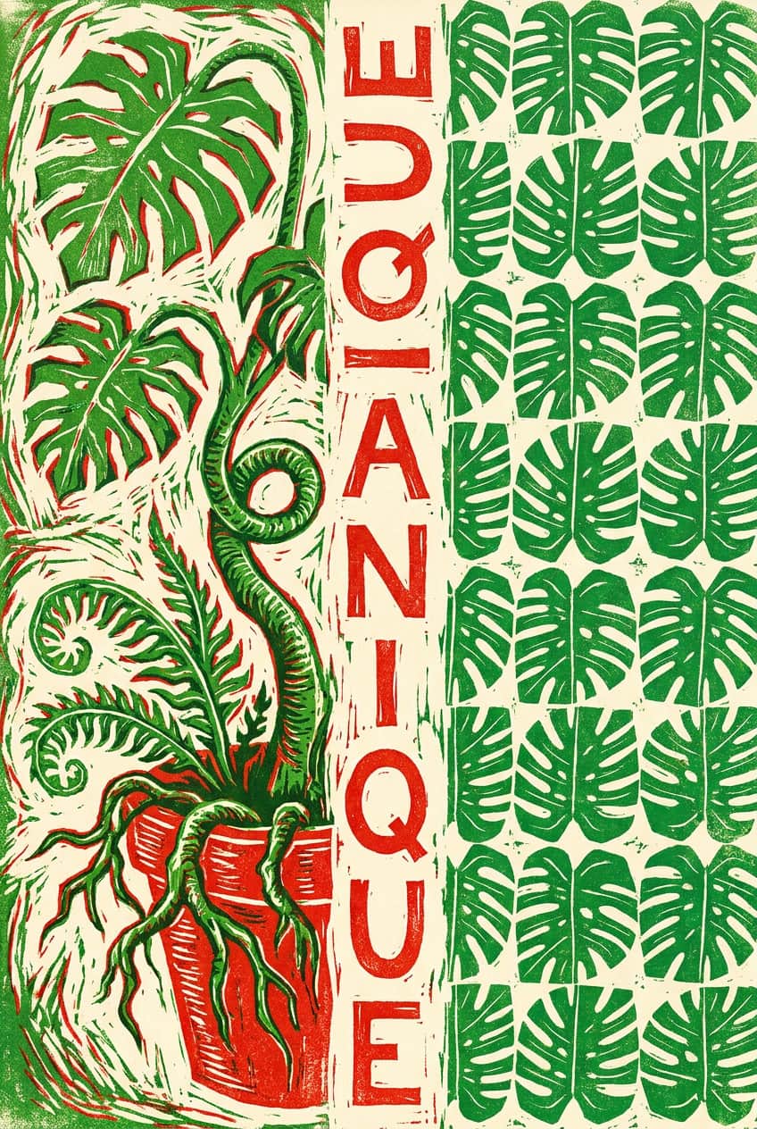 Botanical art print titled "Wild Side" featuring lush, vibrant foliage in an artistic style.