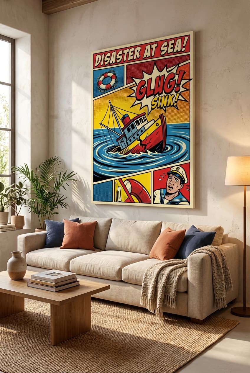 Canvas boat sinking