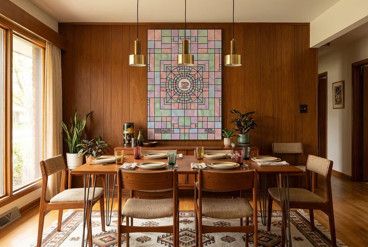 Mid-century decor idea: “Canvas Cup Tiny Café” in a dining room