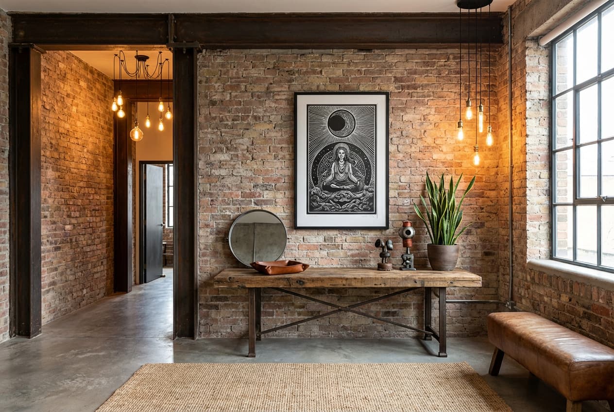 Industrial decor idea: “Poster Saturn planet” in a hallway