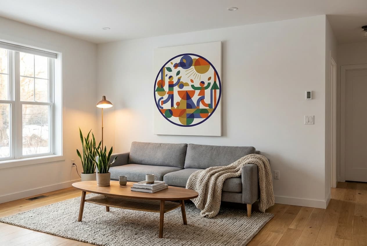 Scandinavian decor idea: “Canvas Joy Of Life” in a living room