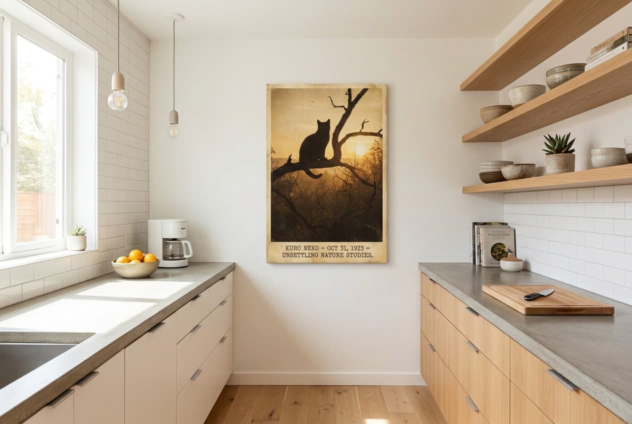Scandinavian decor idea: “Canvas Kuro Neko” in a kitchen