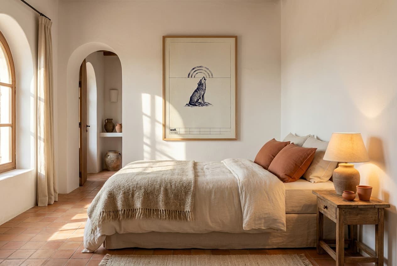 Mediterranean decor idea: “Poster Wolf Canis Lupus” in a bedroom