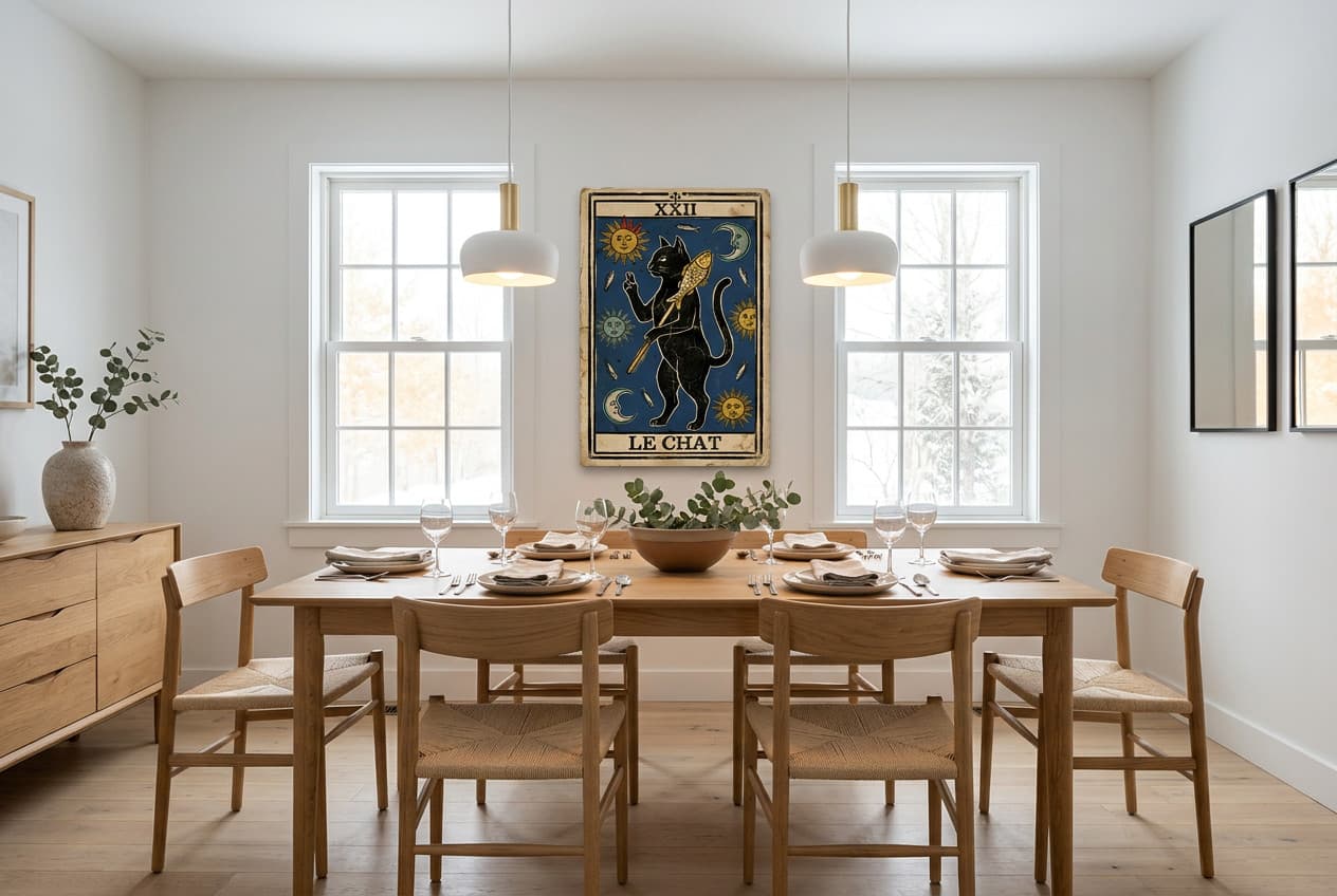 Scandinavian decor idea: “Canvas Le Chat” in a dining room