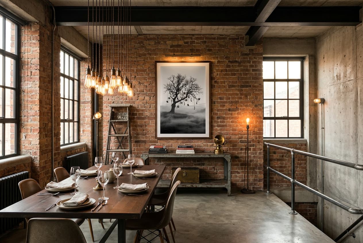 Industrial decor idea: “Poster Ancient Oak” in a dining room