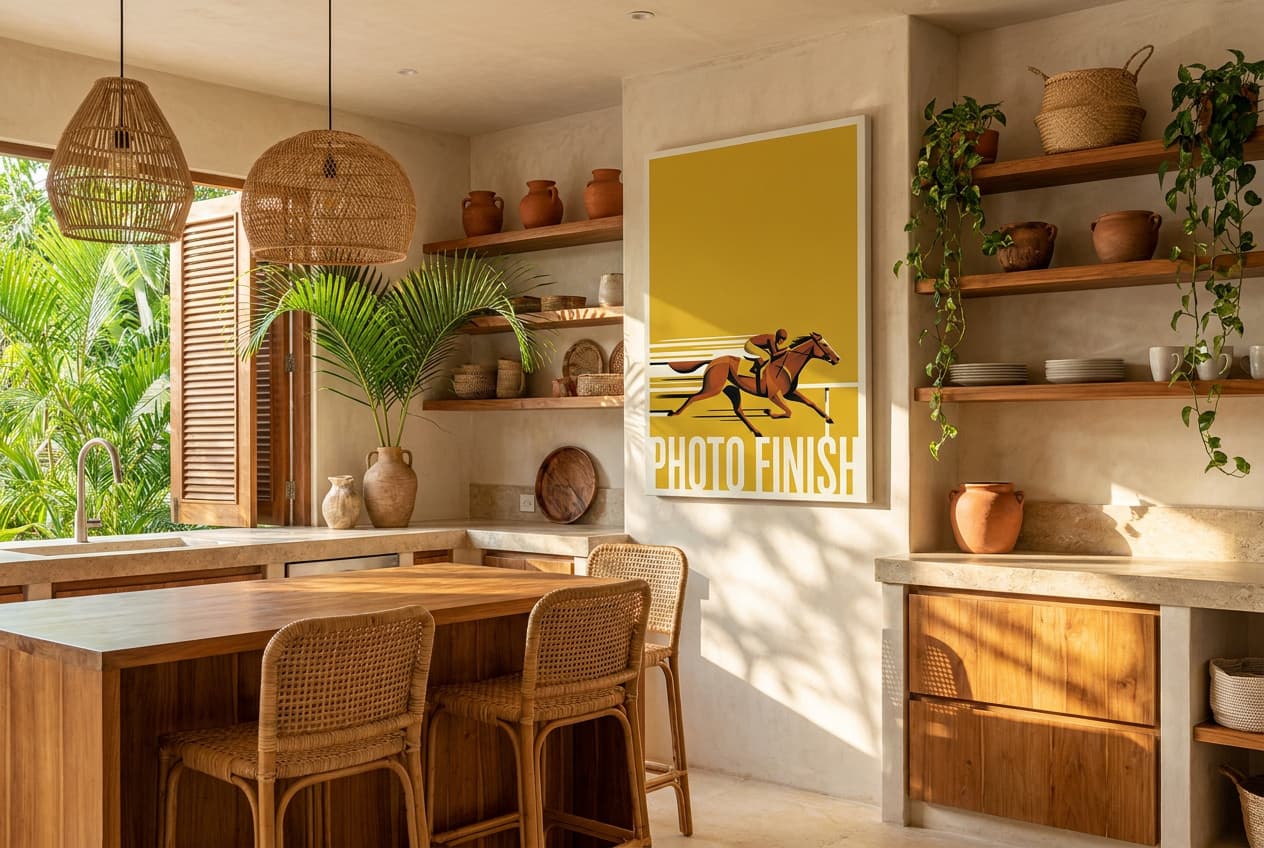 Tropical decor idea: “Canvas Horse” in a kitchen