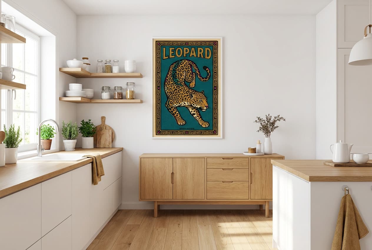 Scandinavian decor idea: “Poster Leopard” in a kitchen