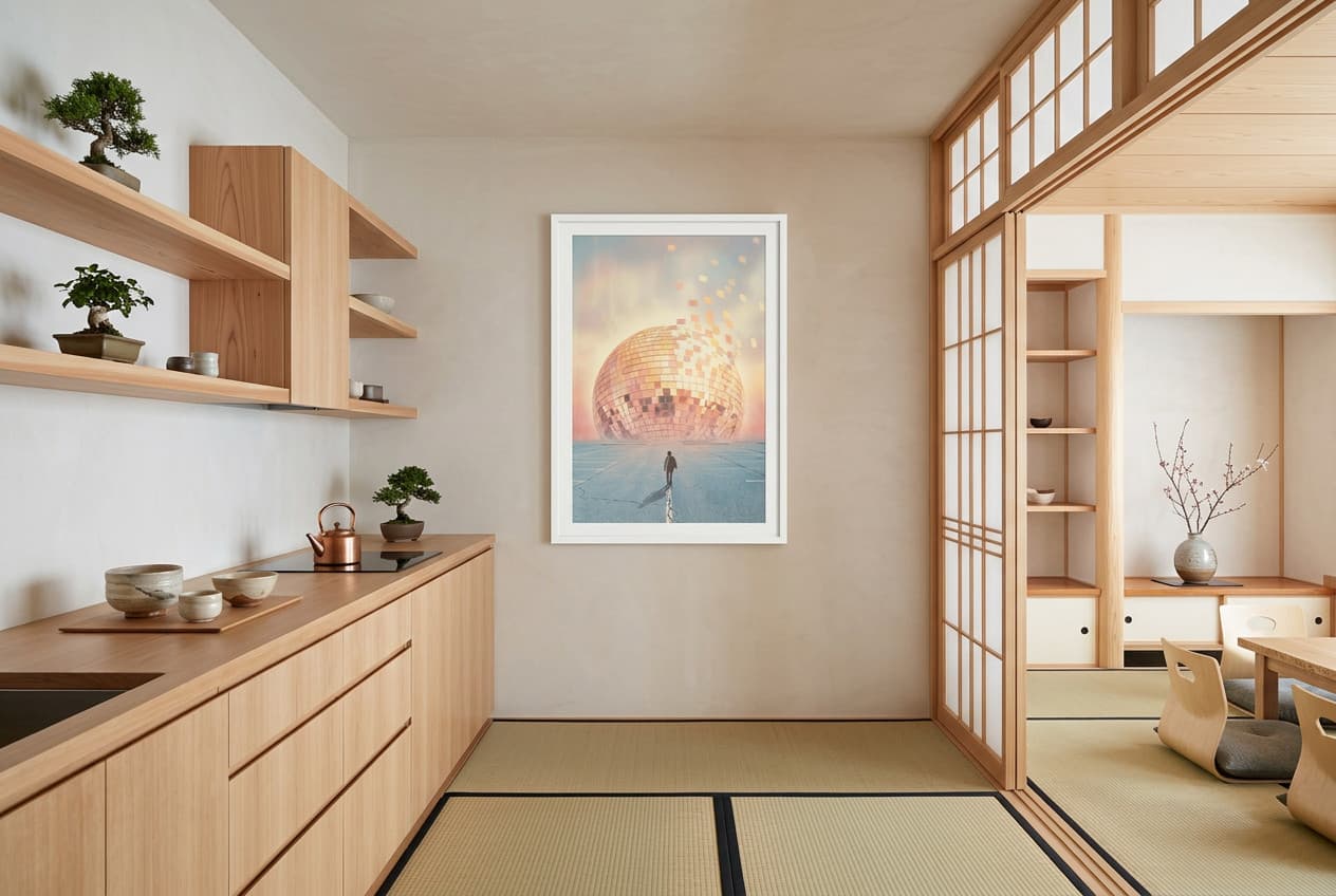 Japanese decor idea: “Poster Disco Last Dance” in a kitchen