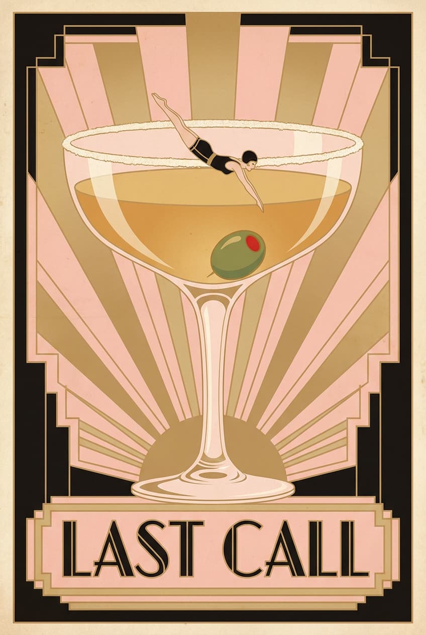 Canvas print of a vibrant cocktail titled 'Canvas Cocktail Last Call', perfect for home bar decor.