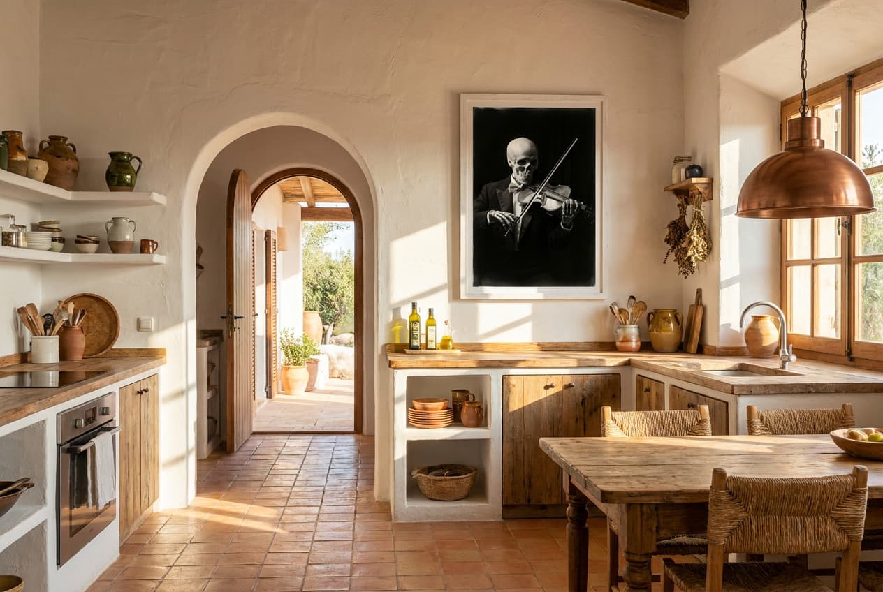 Mediterranean decor idea: “Poster The Violinist” in a kitchen