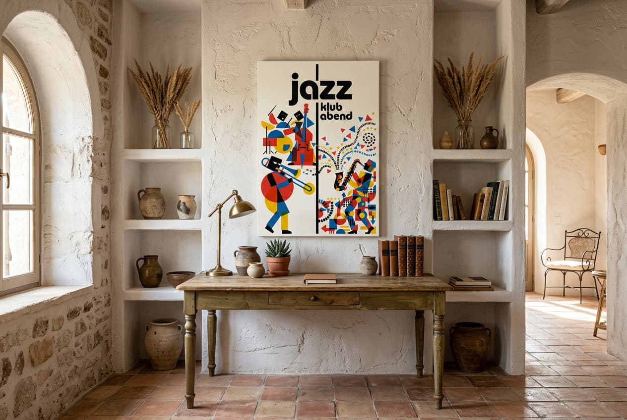 Mediterranean decor idea: “Canvas Jazz Klub Abend” in a home office