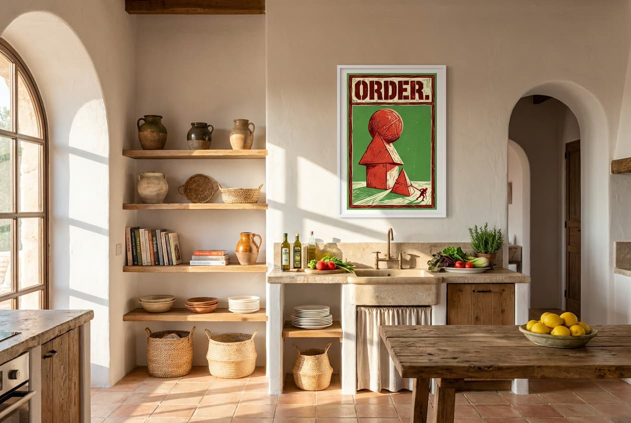Mediterranean decor idea: “Poster Geometric Order” in a kitchen