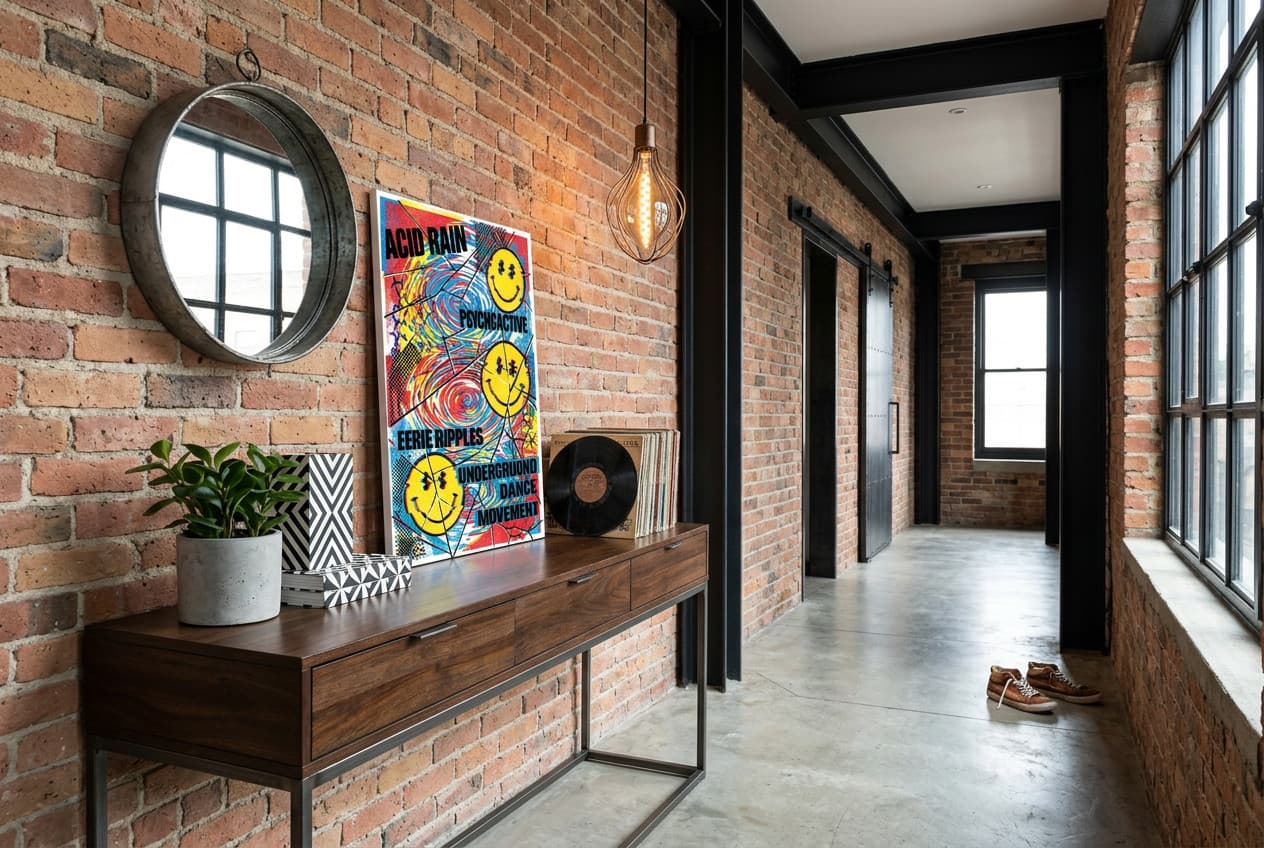 Industrial decor idea: “Canvas Water Ripples” in a hallway