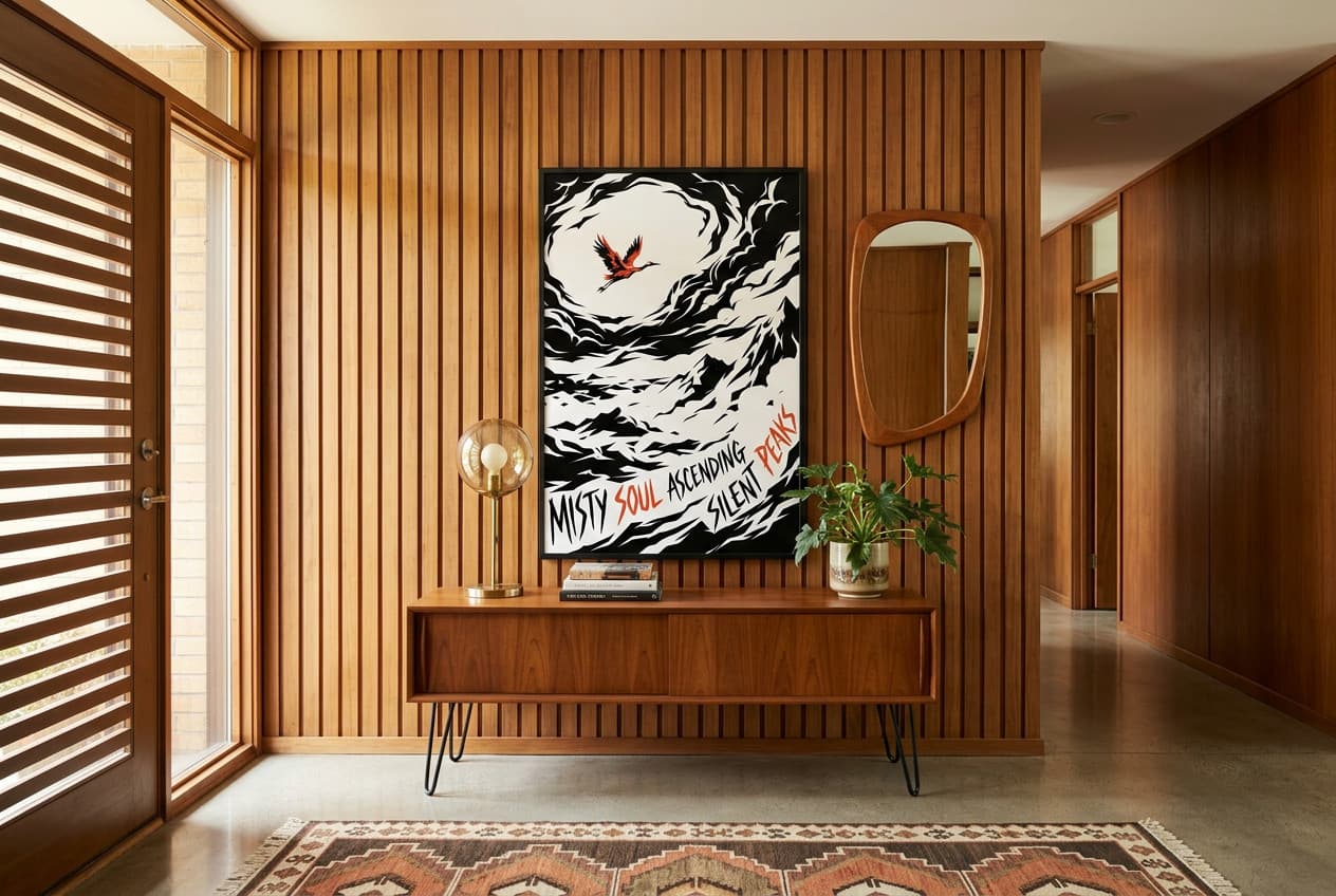 Poster Crane Over Mist – Room scene 1