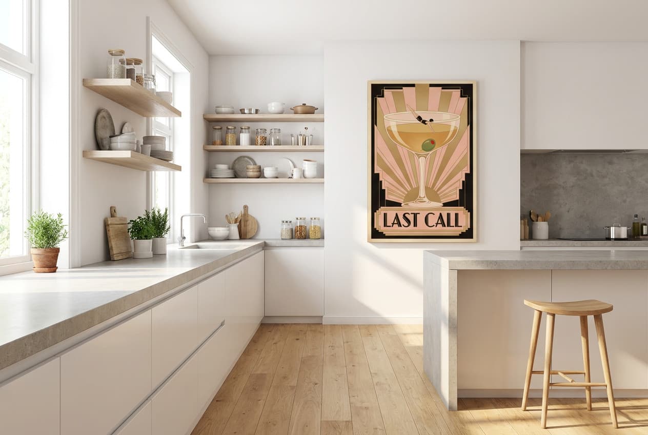 Scandinavian decor idea: “Canvas Cocktail Last Call” in a kitchen