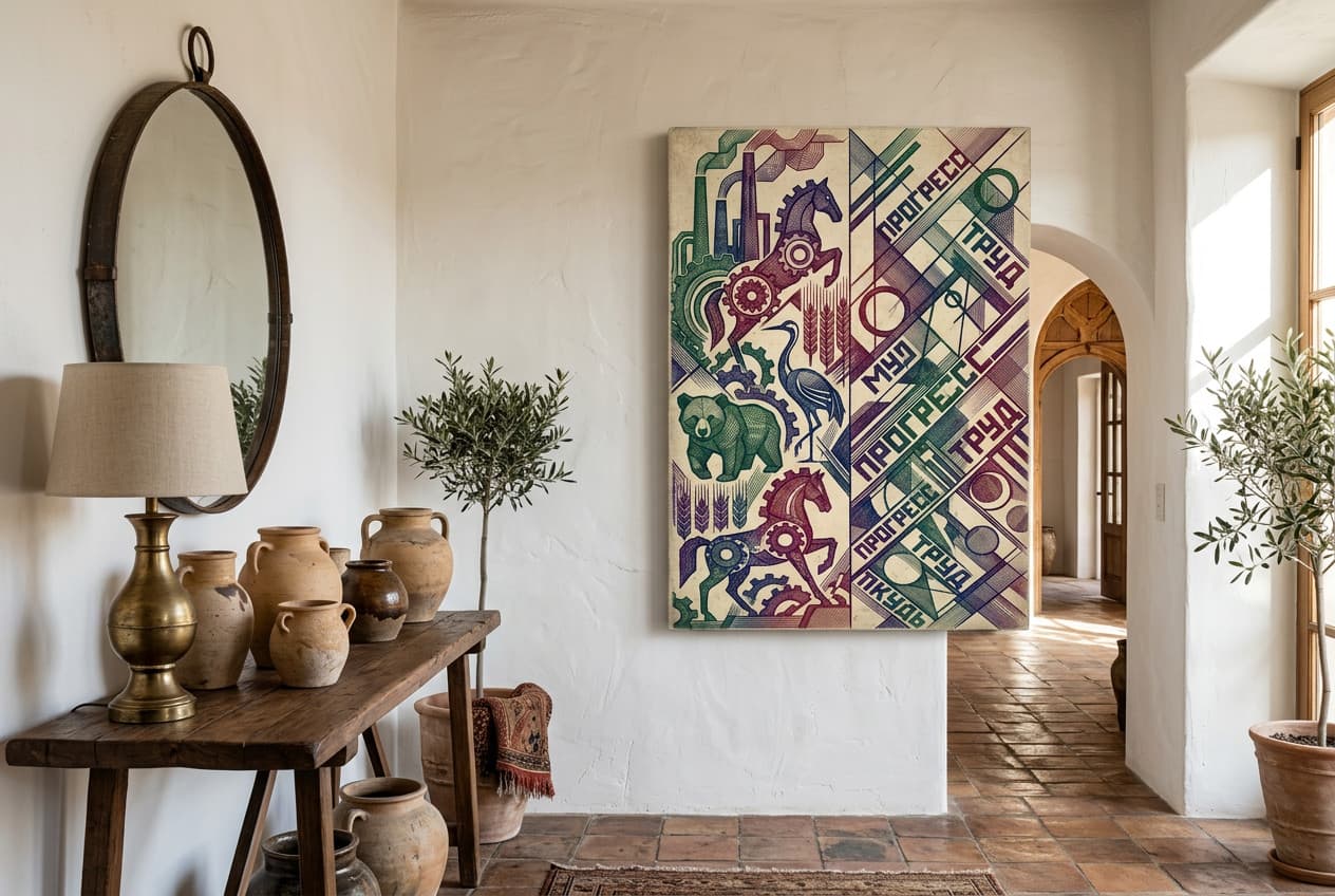 Mediterranean decor idea: “Canvas Whimsy Silhouette” in a hallway