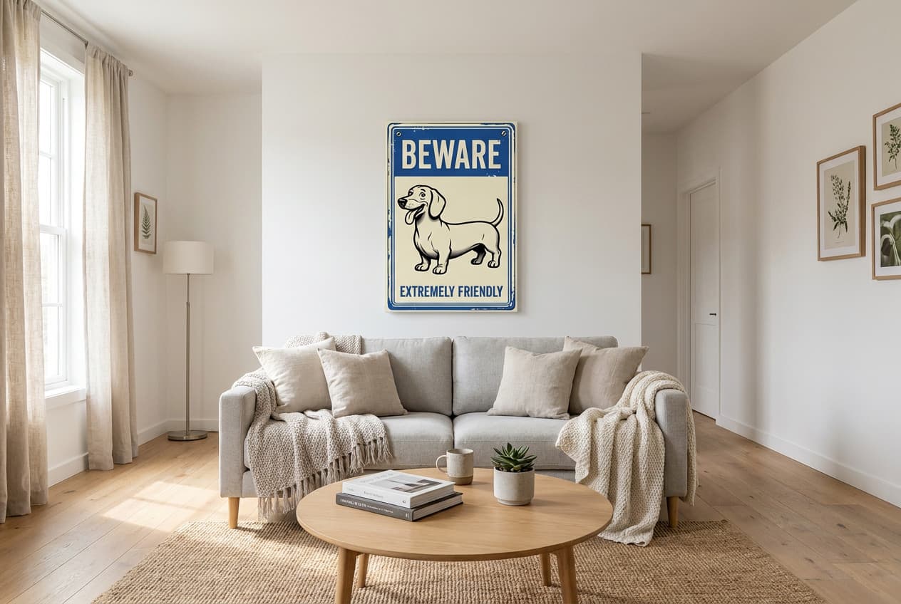 Scandinavian decor idea: “Canvas Dog” in a living room