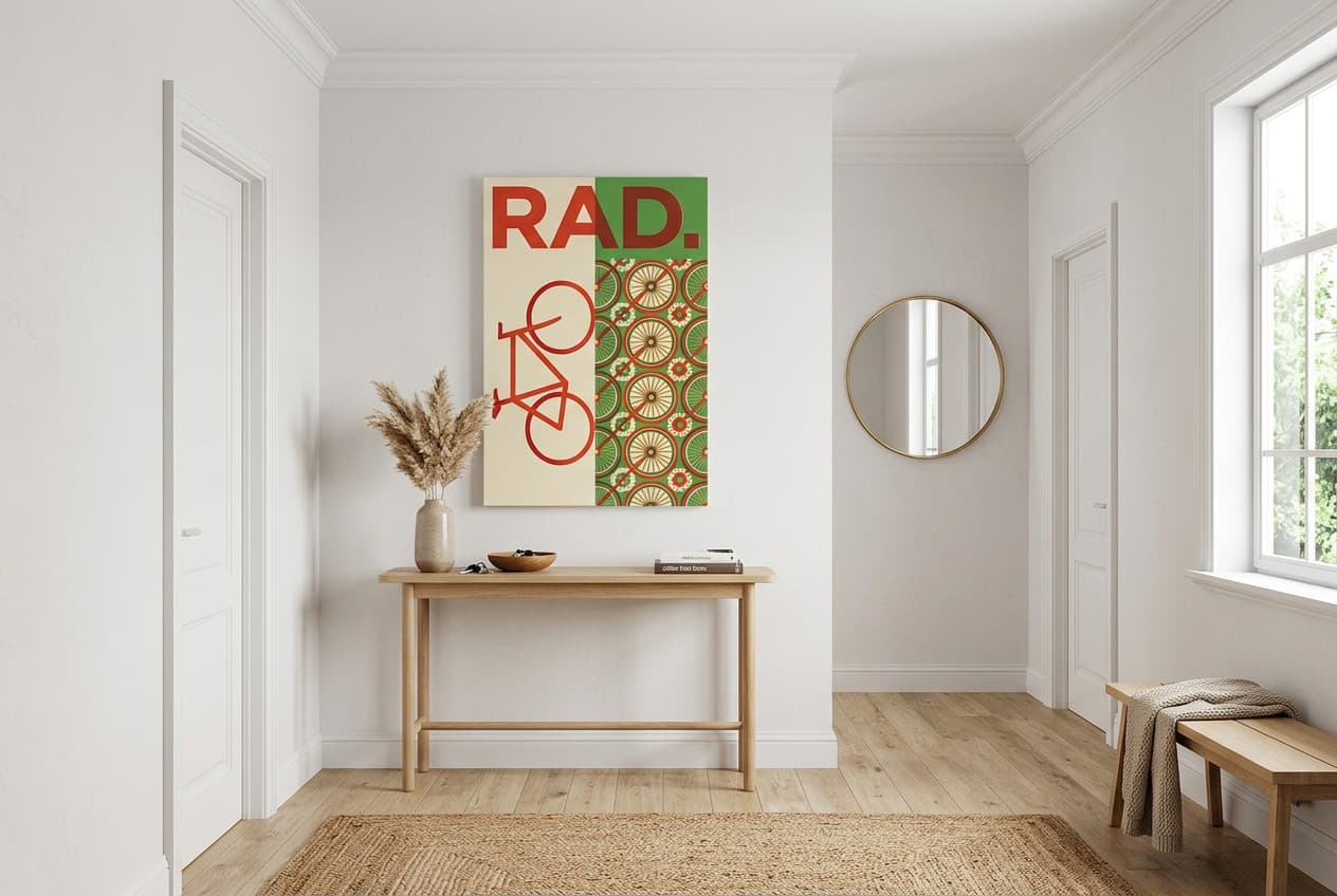 Scandinavian decor idea: “Canvas Bicycle Rad” in a hallway