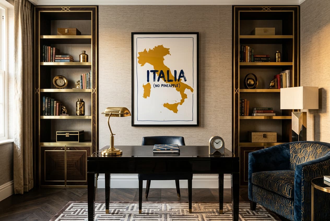 Poster Italy No Pineapple – Room scene 1
