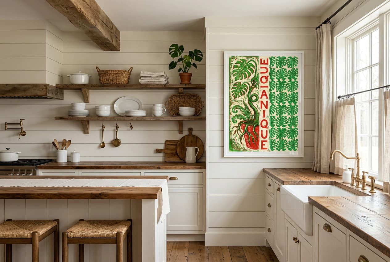 Farmhouse decor idea: “Poster Botanical Wild Side” in a kitchen