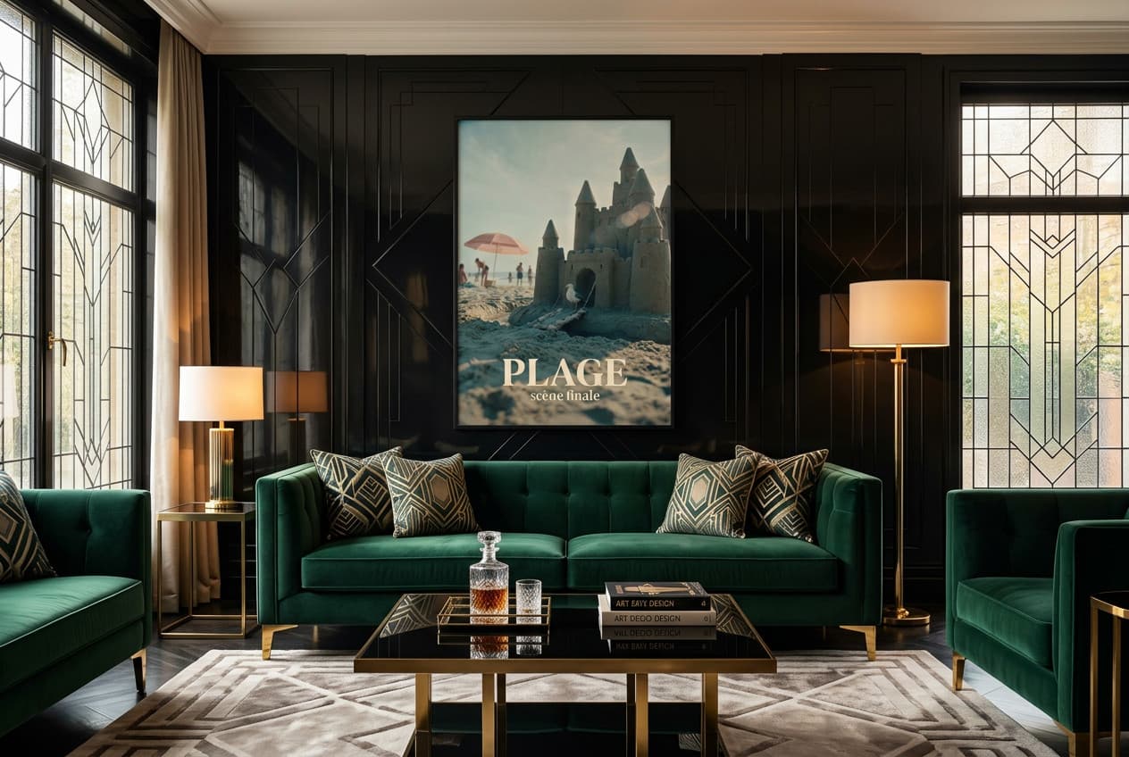 Art Deco decor idea: “Poster Beach Final Scene” in a living room