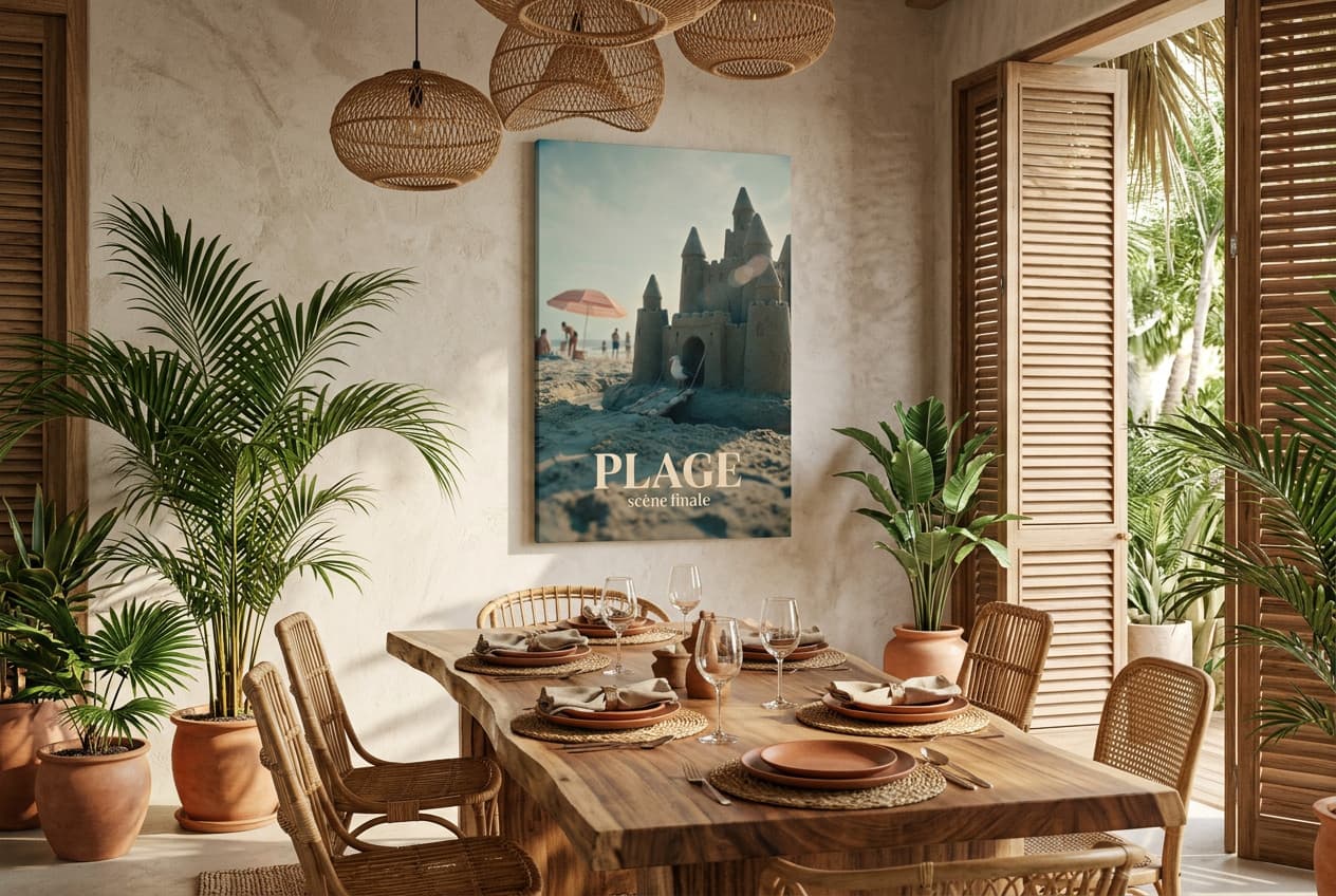 Tropical decor idea: “Canvas Beach Final Scene” in a dining room