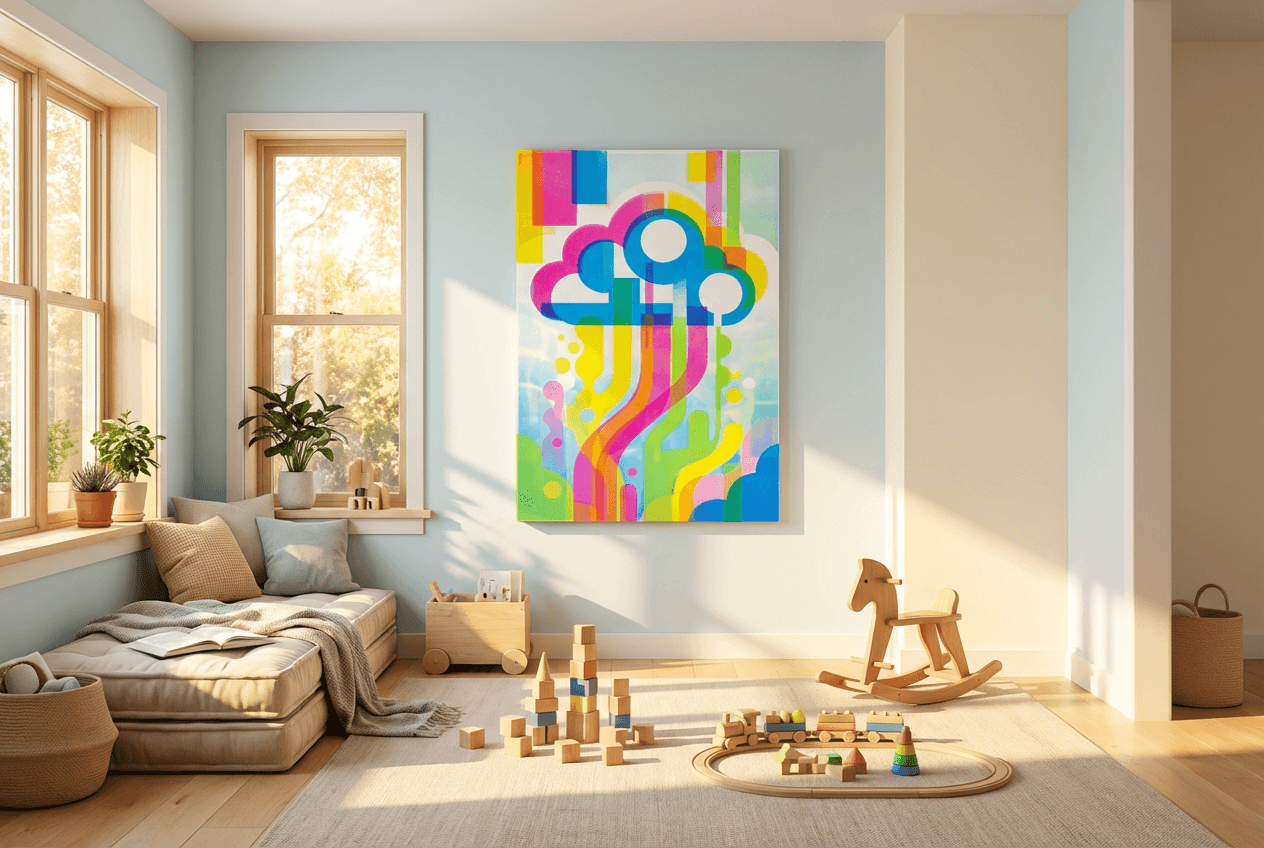 Cloud canvas creating a soft and reassuring atmosphere for toddlers