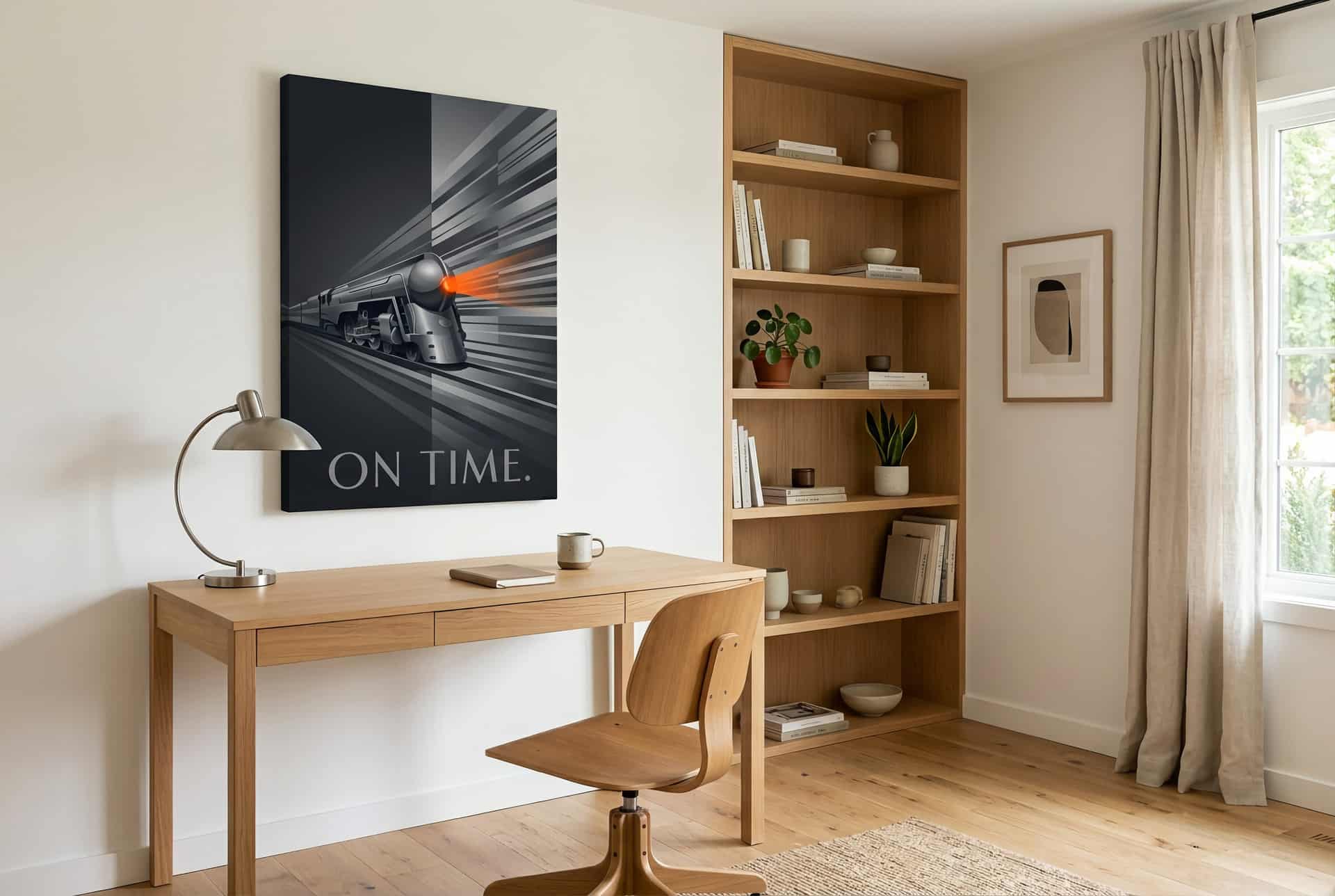 Canvas Train On Time – Home Office (scandinavian)