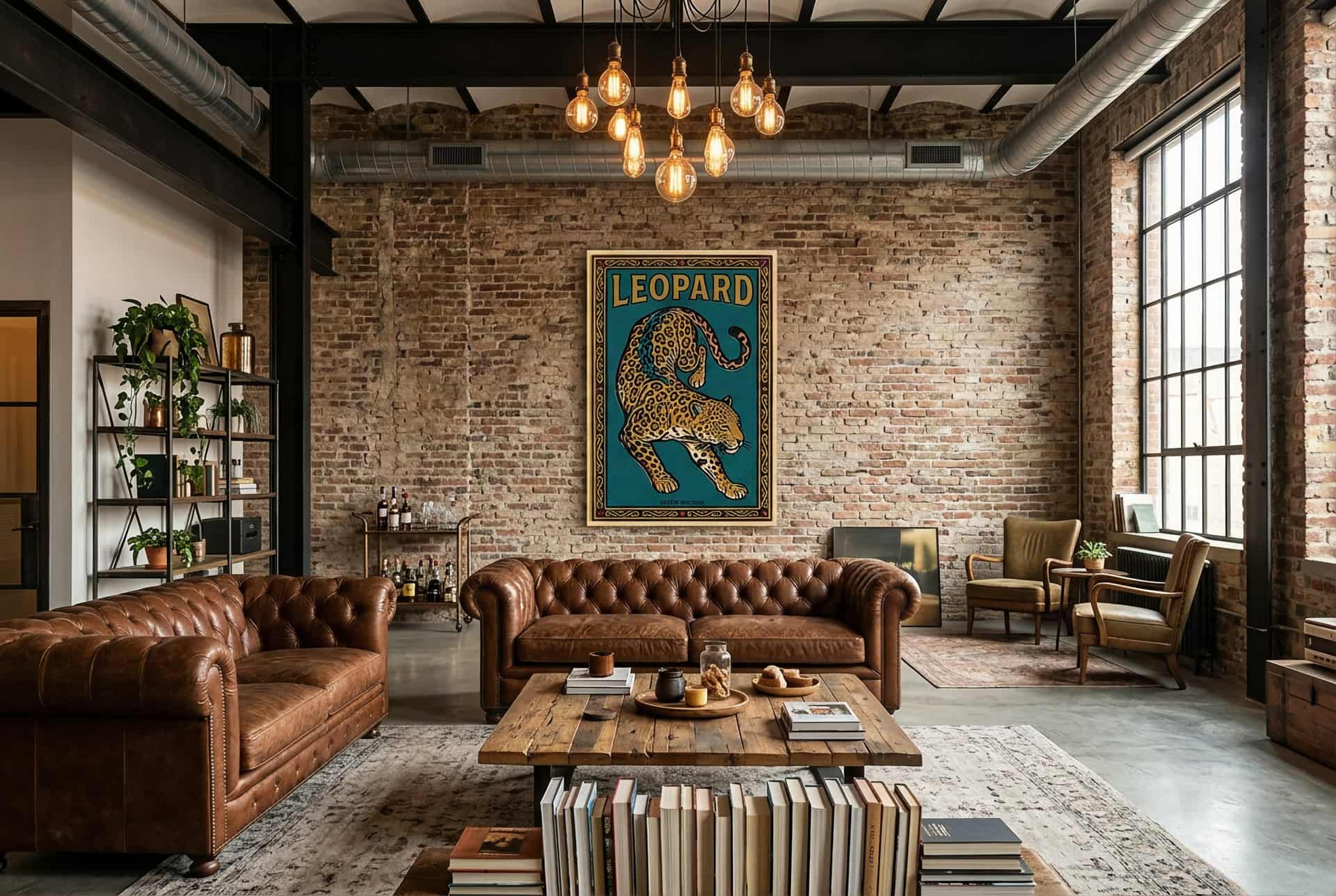 Canvas Leopard – Living Room (industrial)