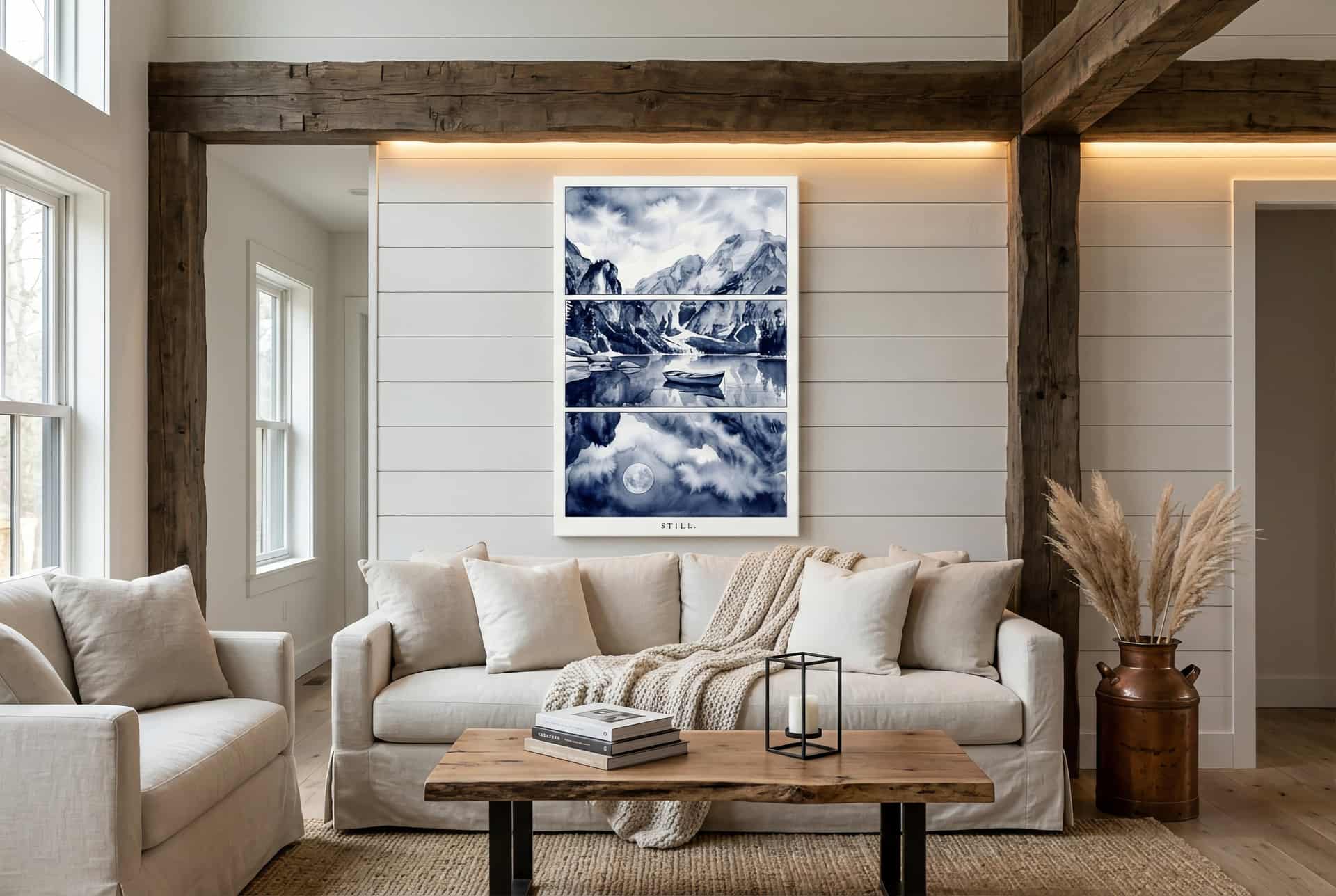 Canvas Watercolor Landscape Still – Living Room (farmhouse)