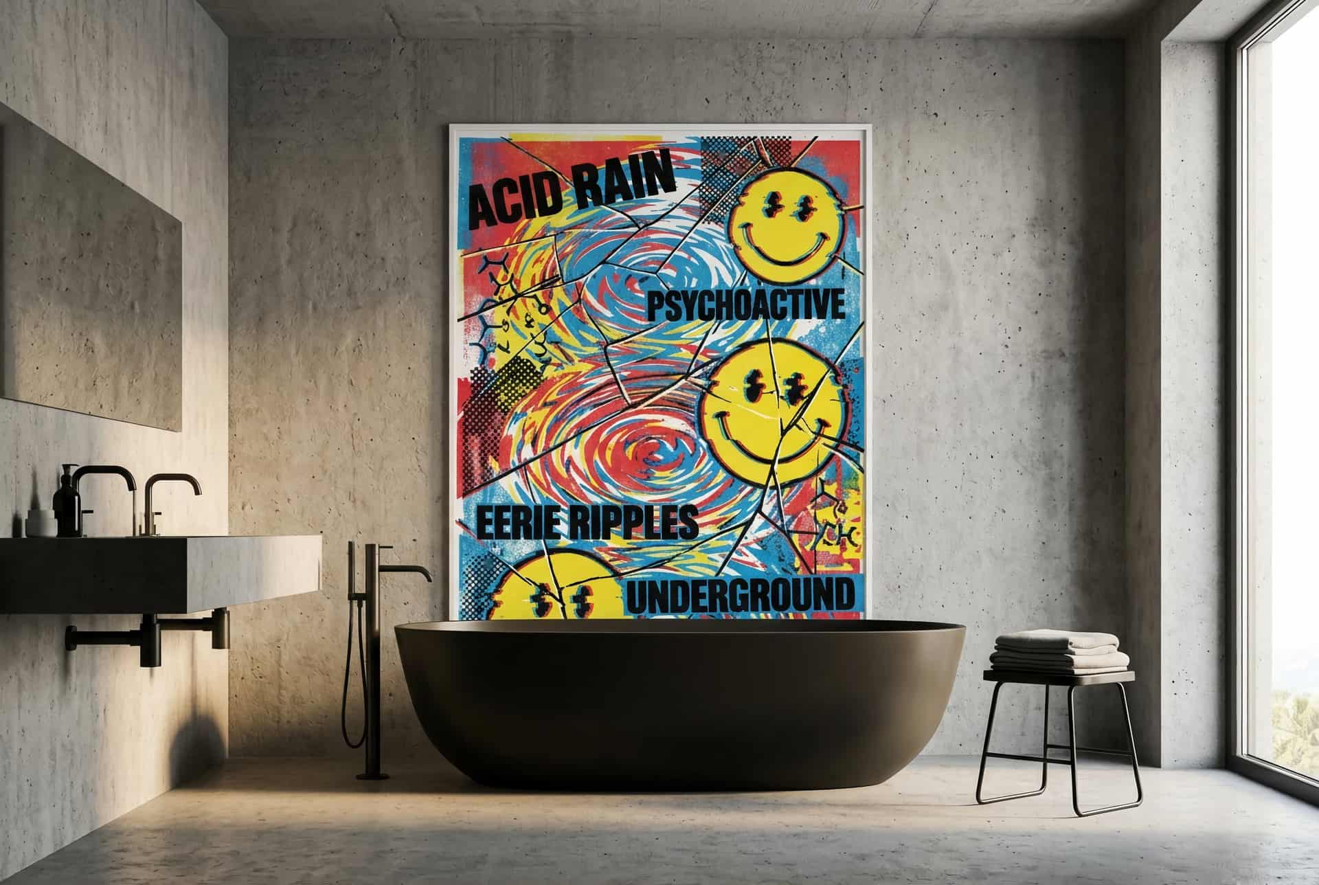 Poster Water Ripples – Bathroom (brutalist)