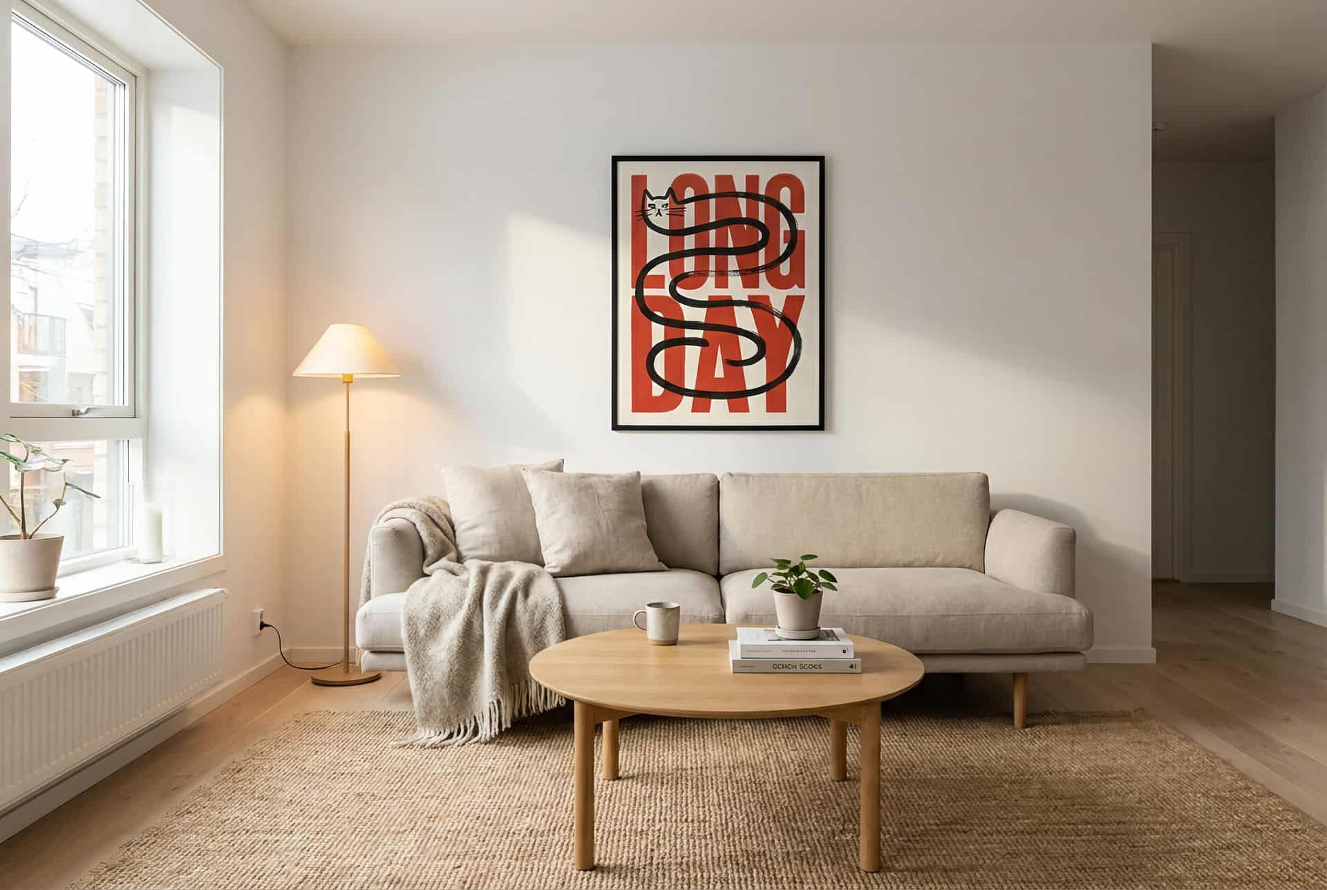 Poster Cat – Living Room (scandinavian)