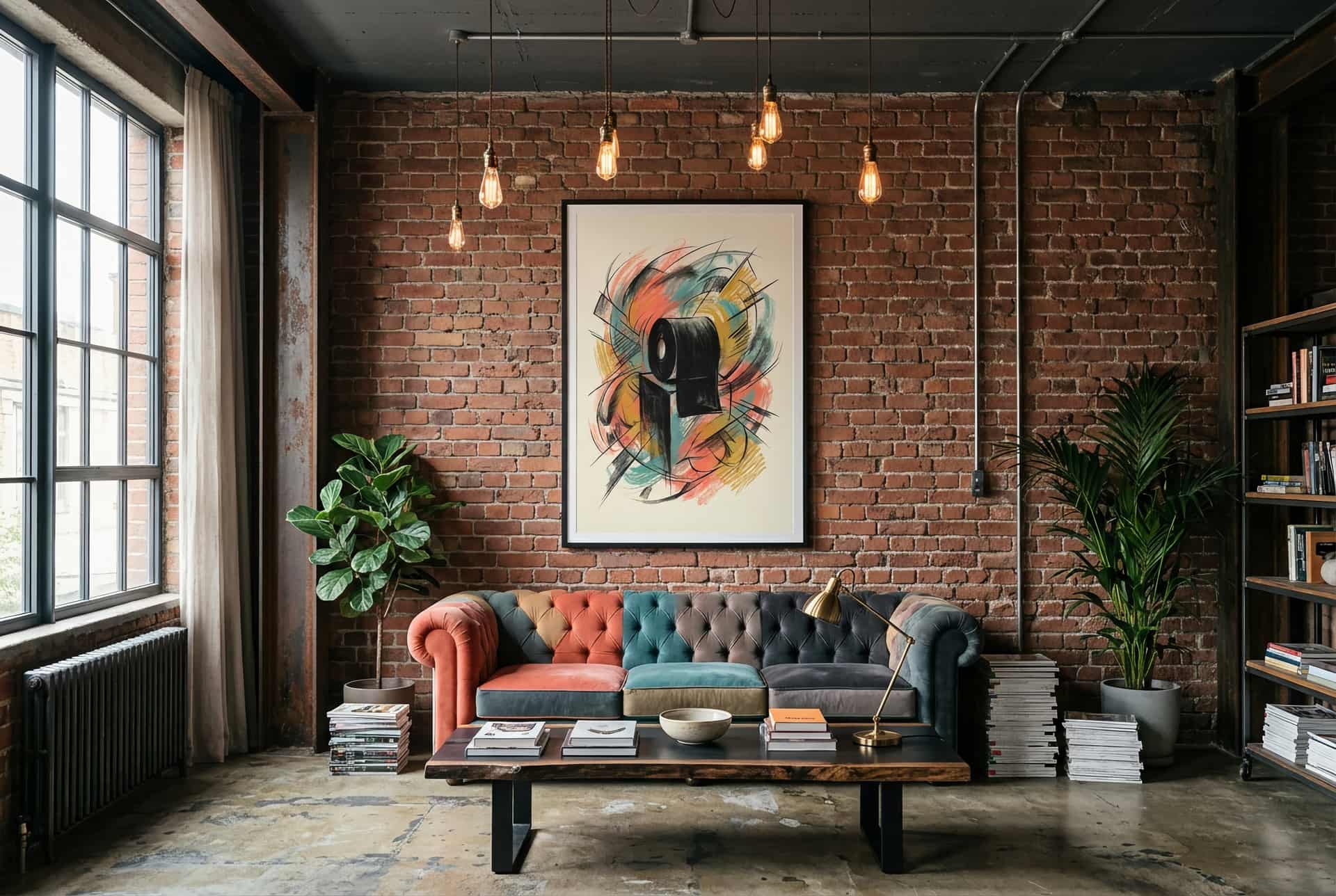 Poster Golden Roll – Living Room (industrial)