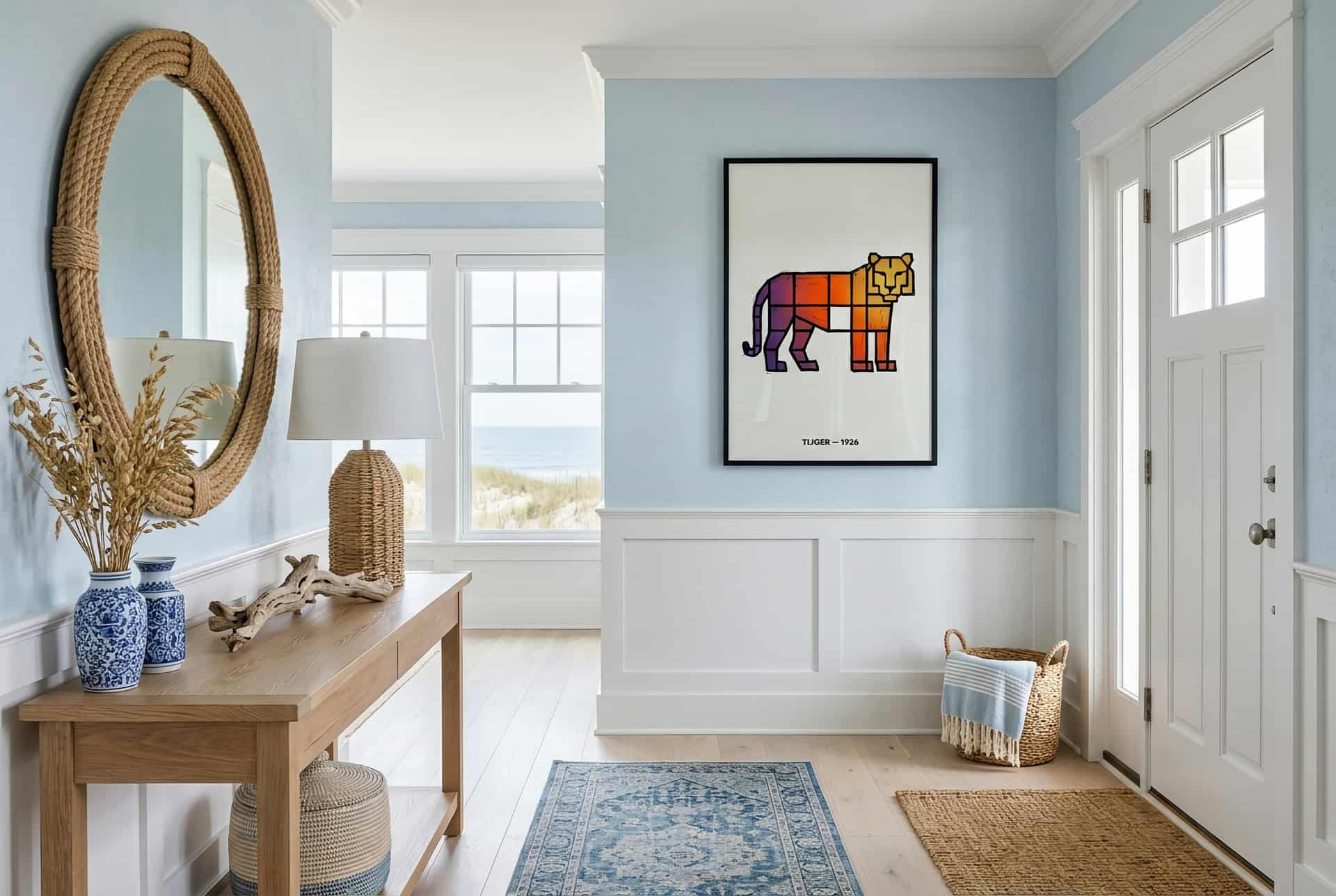Poster Tiger Sunset Grid – Hallway (coastal)